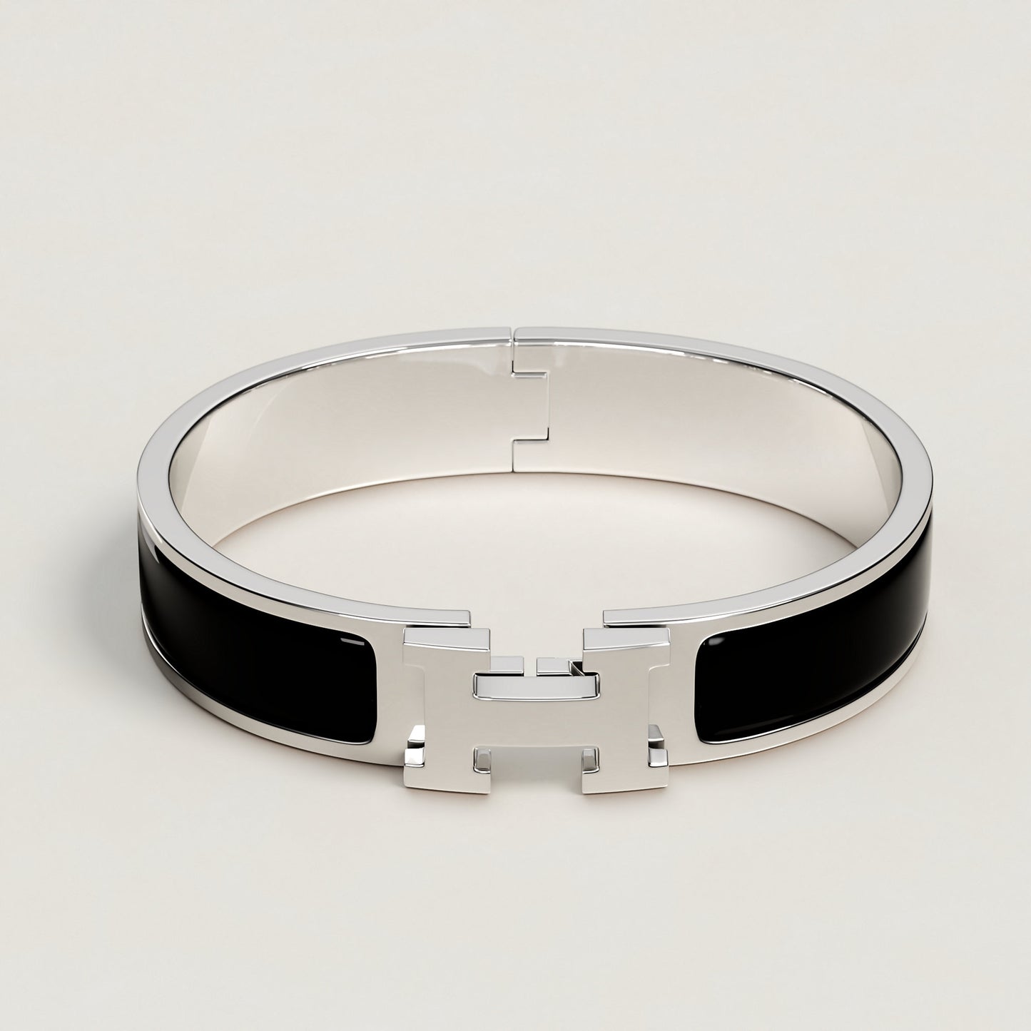 Hermes bracelet 19 size silver and black