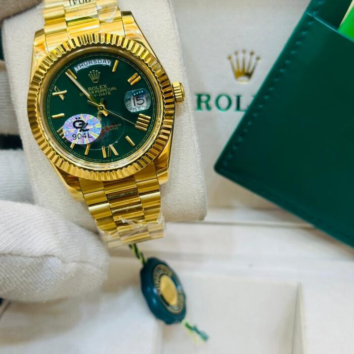 Golden Dark Green Rolex Oyster Day Date