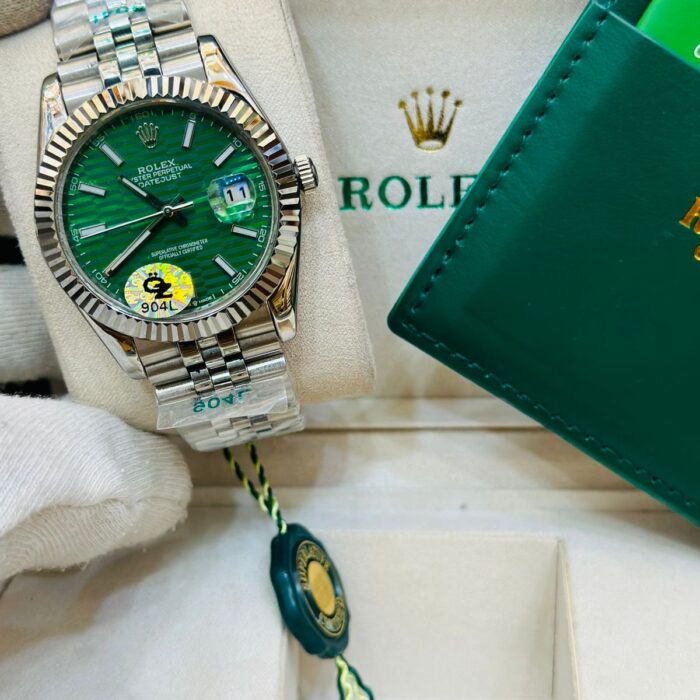 Silver Green Rolex Oyster DayJust