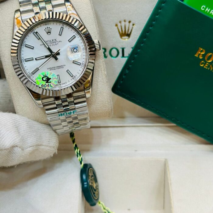 Silver White Rolex Oyster Day Date